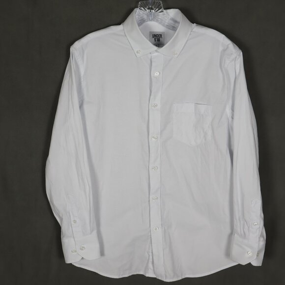 Under 5'10 Shirt Mens Medium White Short Men Classic Oxford Cotton Button Down - Picture 1 of 12